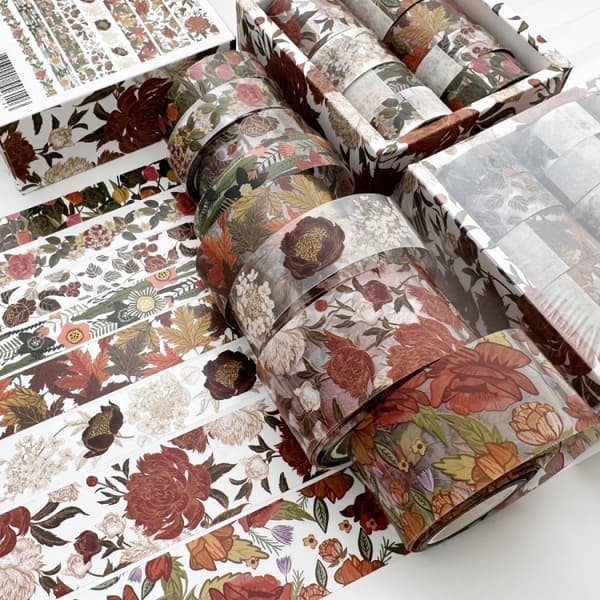 TS-Set med blommig tejp i slitstarkt PET-material med release-papper