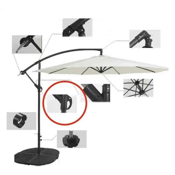 Tilbehør til terrasseparasoller, reservedele til parasoller, kraftig holder, dele til parasol, fast muffe - God