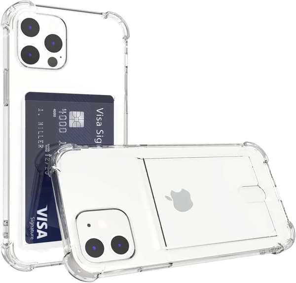 iPhone 13 Pro Läpinäkyvä iPhone-kuori korttipidike lompakkokotelo