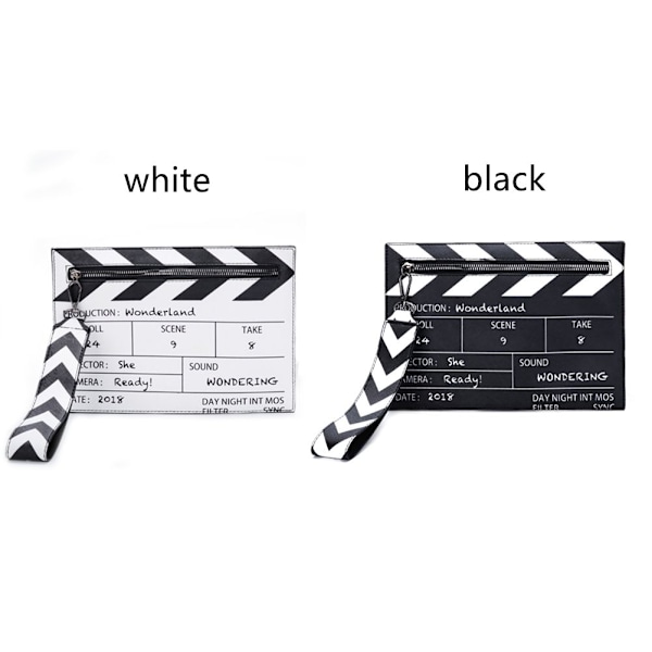 Filmrekvisita Design Håndveske Bokstaver Clutchveske HVIT