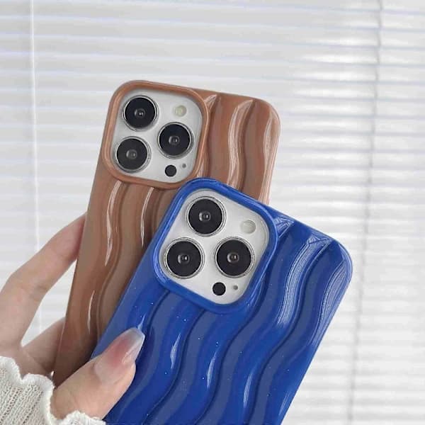 Til iPhone 14 Pro Max Lakering 3D Vandbølgemønster Telefoncover