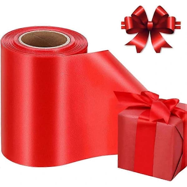 Rött band för presentinslagning (10 cm x 22 m)