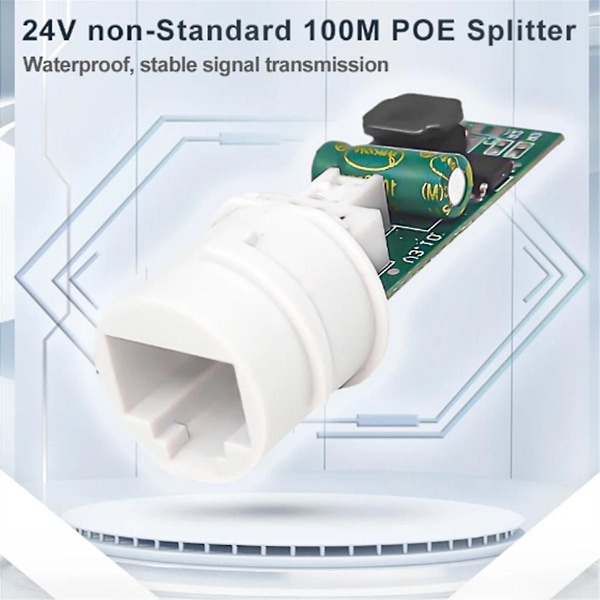 TS-Vattentät 10/100mbps Rj45 Port Poe Splitter Ieee802.3 Af Ethernet Poe Adapter Dc 12v Separator Inp