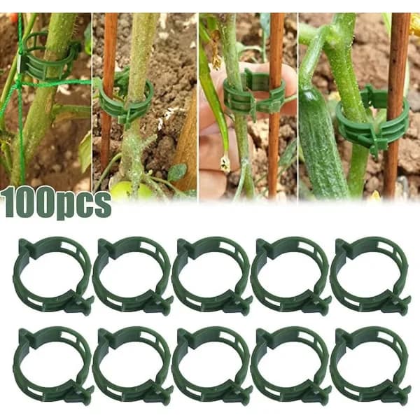 100 st Växtstödsklämmor Tomater Slipsgarn Vinrankor Spaljéburar Klätterväxter Grönsaker 2,5 cm