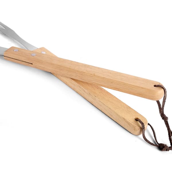 #Sett med 2 grillgafler med trehåndtak#