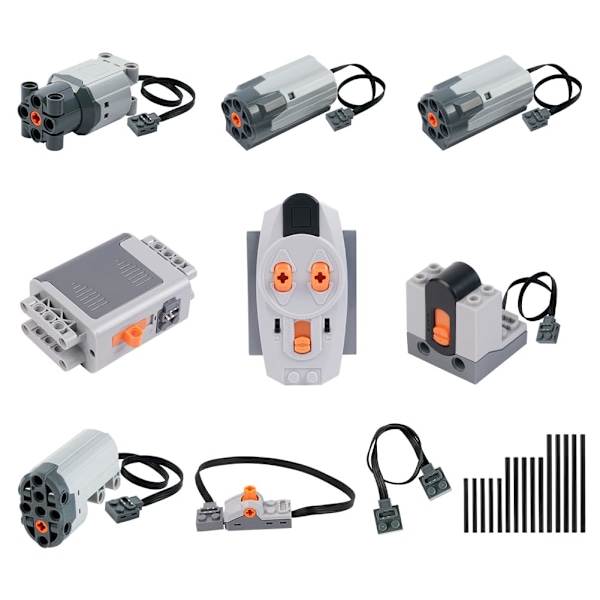 Technic Moottorisetti, 25 kpl Power Feature-Kit Akulla toimiva Kaukosäädin Vastaanotinsetti, Sisältää 1L/2M/1 Servomoottorit