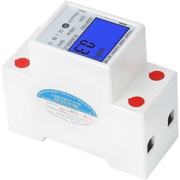 Digital LCD elmåler trefaset 4-leder elmåler til DIN-skinne AC-måler, 1