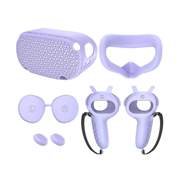 TS-For Meta Silikoni Suojakotelo 5-osainen Set Ei- Ja Anti-drop Vr Lisätarvikkeet, violetti