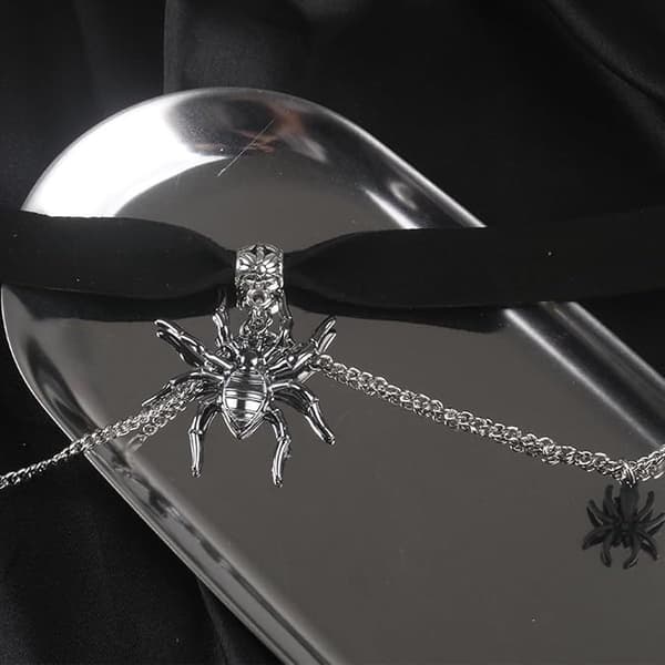 Mode Gotisk Edderkop Choker, 1 Stykke, Vedhæng Halskæde Smykkegave, til Halloween, Bæredygtig