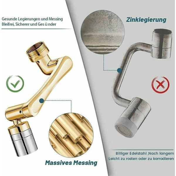 Multifunctional Robot Arm, Premium Copper Rotating Faucet Extender with Sink Aerator for Easy Cleaning and Adjustability
