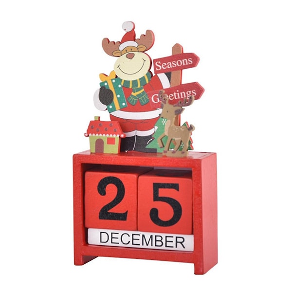 TS-Julbordskalender Bordsnummer Datum Träklossar Kalender Nedräkning Jul Skrivbordskalender