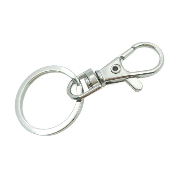 25-pack nyckelringshakar med 25 mm diameter ring, 360 graders S