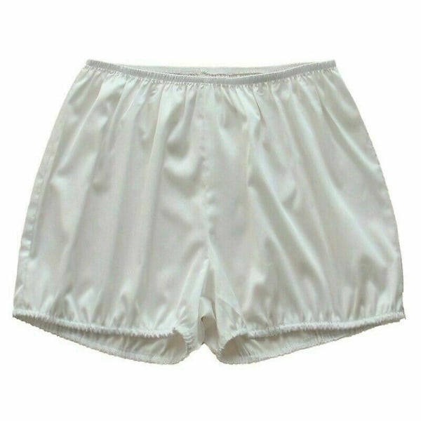 Dam Lolita Pumpa Underkläder Faux Silk Satin Shorts Kalsonger Bloomers White