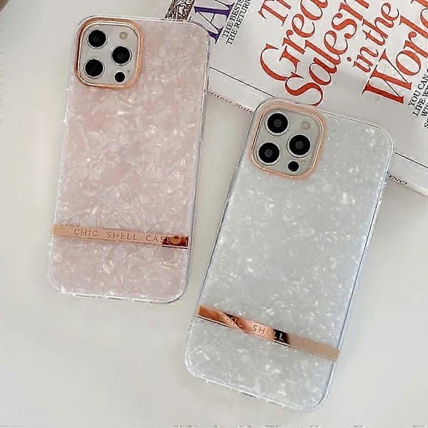 Elektropletteret TPU-cover med tekstur til iPhone 15