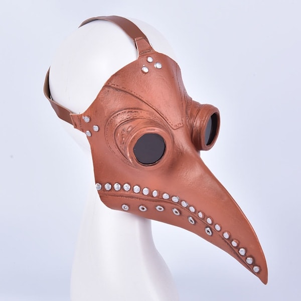 Maske Halloween Kostyme Fugl Lang Nebb PU Lær Steampunk Grå
