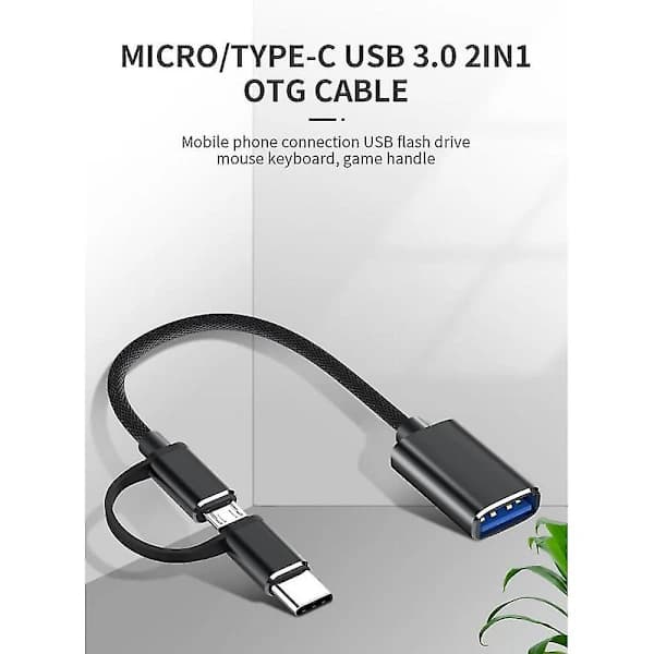 2-i-1 USB 3.0 OTG-adapterkabel Type-C - USB til USB 3.0 interfacekonverter til mobiltelefonopladning