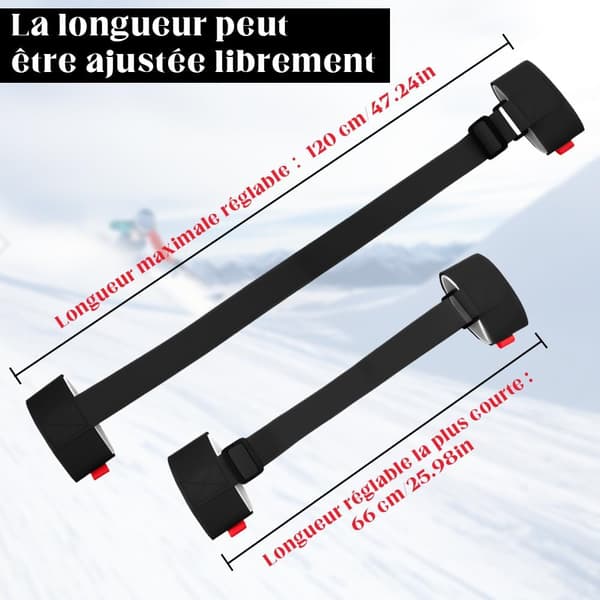 Adjustable Ski Carrier Straps 2-pack, Ski Carrier Strap, Ski Rope, Lightweight and Practical Ski Accessories, Ski Strap for Winter Skiing