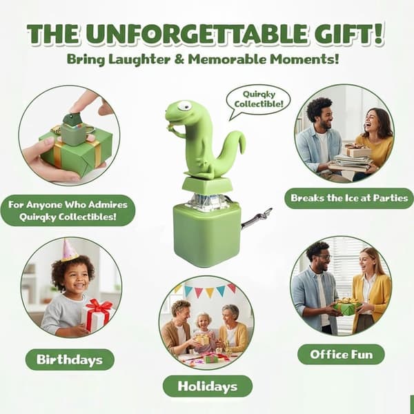 Firben Nøglering Fidget Legetøj Med Lys og Lyd til Voksne Skrivebord Stresslindring Grøn