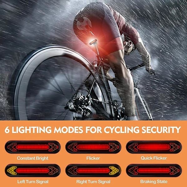 Bike Light with Automatic Brake Light Remote Control Fits All Road Bikes