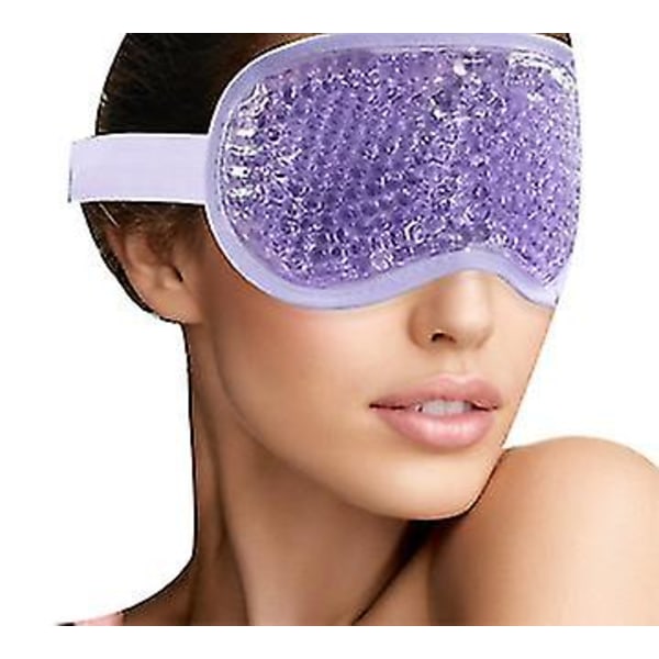 Ice Eye Mask Kall ögonmask Frozen med plysch baksida för huvudvärk, migrän, stress relief purple