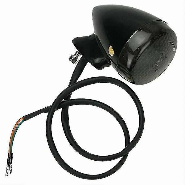 4 stk LED-blinklys til motorcykel, krom og sort hus, 41 mm, med for- og baggaffelklemme