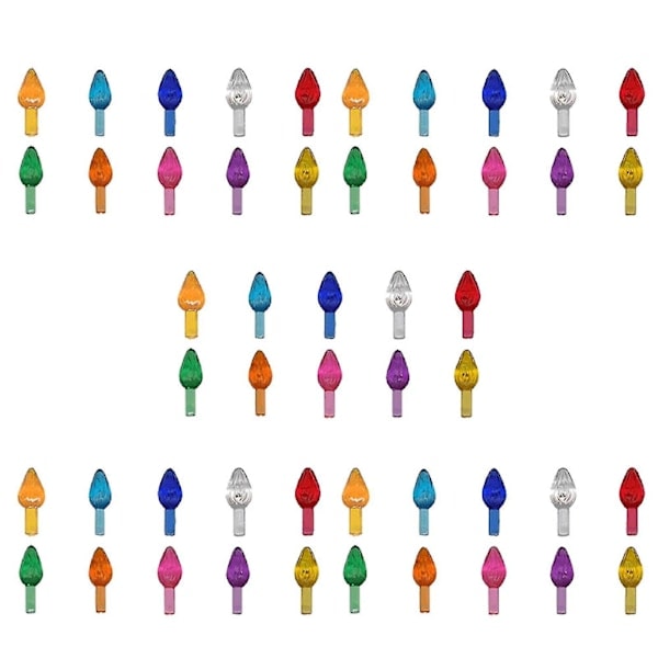 Kreativa Hobby Keramik Julgran Ersättningslampor, Medium Twist Ljusdekorationer, Blandade Färger, 50-pack