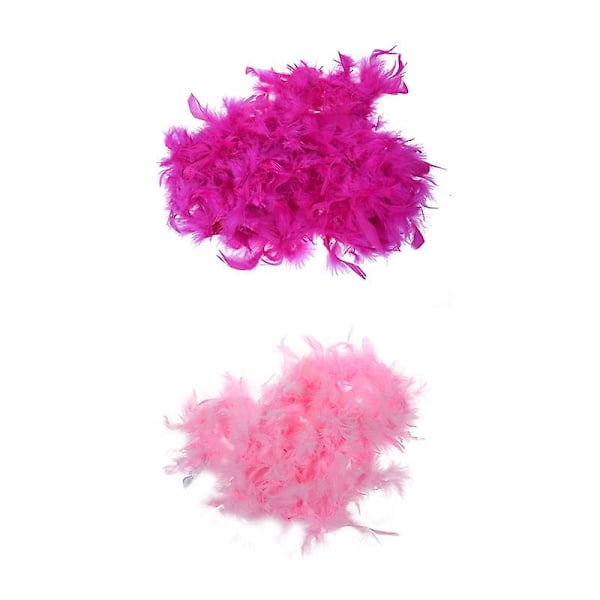 TS-2 stk. 2m Fjerboa Fluffy Håndværk Kostume Udklædning Bryllupsfest Hjemmeindretning (hot Pink & Pink)