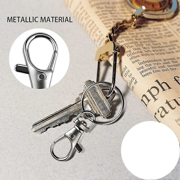 60 st Nyckelringar Nyckelring Ring, Metall Nyckelring Clip Swivel Hummerhållare Nyckelring Hummerklämma för Hängande Hantverk Smycken