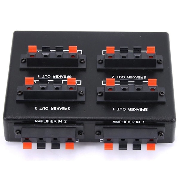 TS-Sp-24 Mini 2-inn-4-ut Stereo Audio Velger Forsterker Bryterboks Høyttaler Splitter