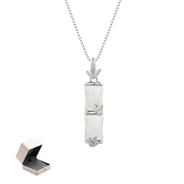 Lång kedja lätt lyx bambu halsband för kvinnor, perfekt till jul