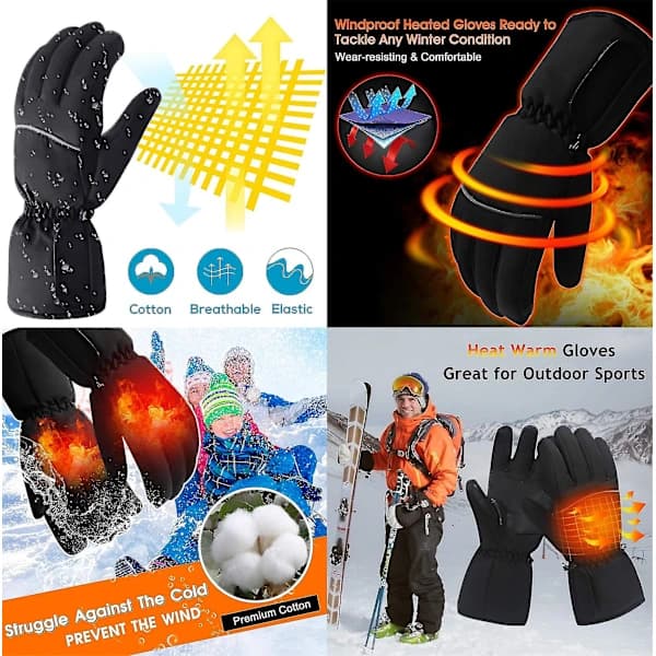 Elektriske Opvarmede Handsker, Motorcykelhandsker, Varmehandsker, Vinter