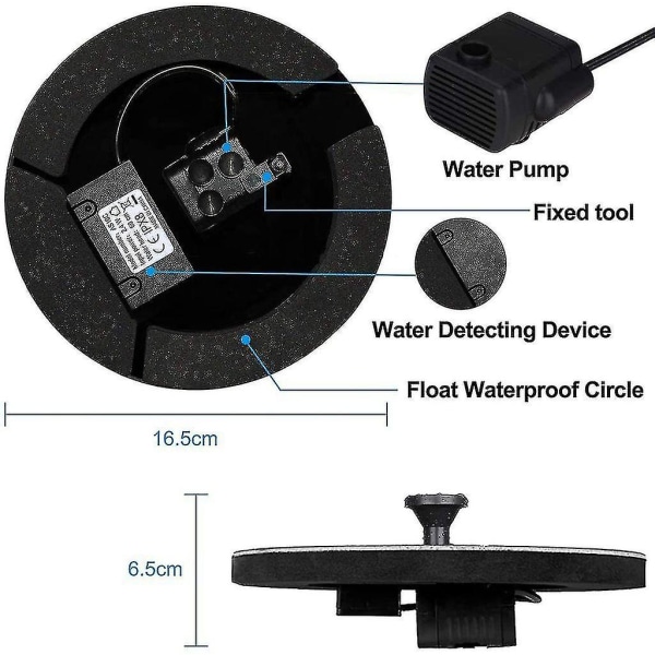 Solcellefontene, 1.4w Solcelledrevet Damppumpe Med 4 Effekter | Maksimal 70cm Høyde Solcelledrevet Vannpumpe | Flytende Solcellefontene Pumpe