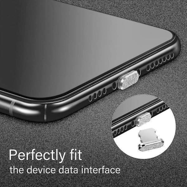 4 stycken antidammpluggar som är kompatibla med Iphone, skyddar cover Silver