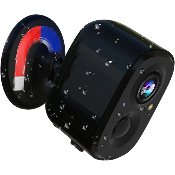 Kameror Trådlös utomhus-/hemsäkerhet, 5 MP batteridriven WiFi-övervakningskamera med spotlight, AI-rörelsedetektion 64GB