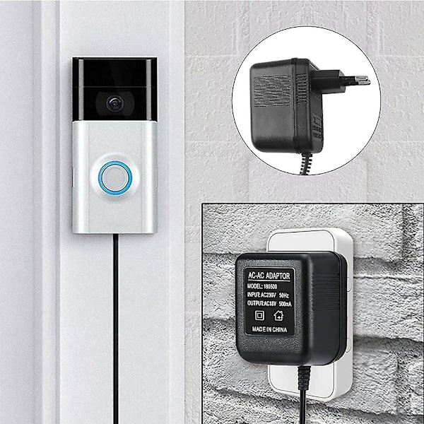 TS-18v 500ma Strømforsyning Batterioplader Adapter Til Ring Dørklokke Udendørs Eu Stik