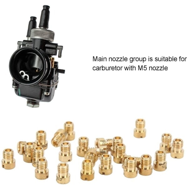 Hoveddyse, 55-115 M5, 25 stk. Forgasser Hoveddyse Kit Erstatning for Dellorto PHBG Forgasser, DEBUNS{HH}