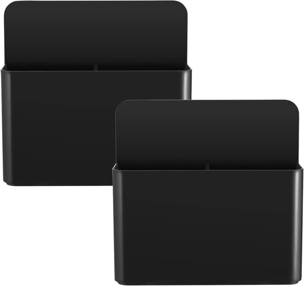 Magnetisk Markørholder Sæt Af 2, Stærk Magnet ABS Plast Pen Organizer Til Whiteboard Køleskab Kontor Klasseværelse, Sort