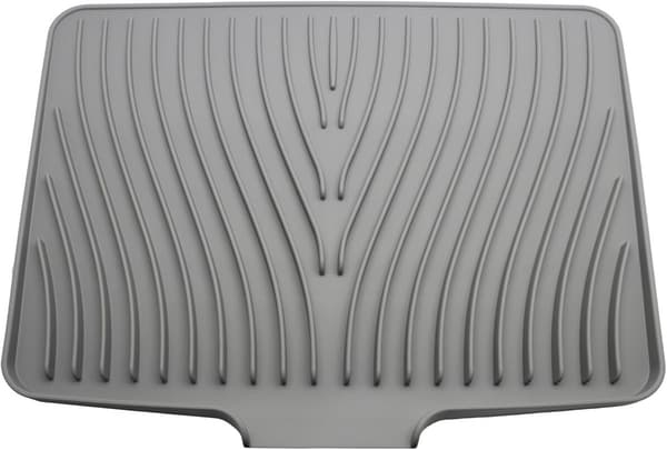 Silikone opvaskemåtte, rillet dræningsoverflade, varmebestandig og foldbar til køkkenbordplader og vaske, grå, 40 x 33 cm