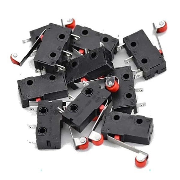 10 pcs Limit Switch with Roller, Normally Open/Closed, 3 Pin