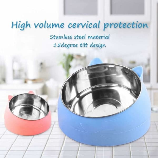 Raised Tilted Cat Bowl 200ml Removable Stand for Cats and Dogs