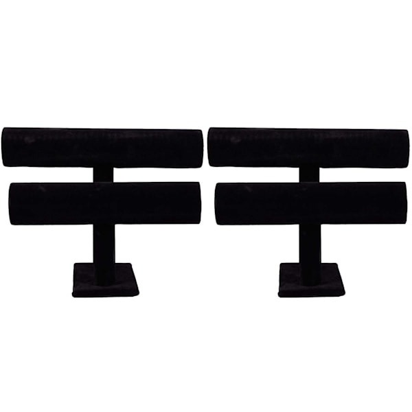 TS-2x 2-lags Armbåndsdisplayholder T-bar Stativ Svart