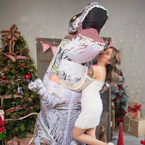 Dinosaurie Kostym för Vuxen Uppblåsbar T-Rex Dinosaurie Kostym Luftblåst Dino Kostym Rolig Halloween Kostym Cosplay Maskeraddräkt
