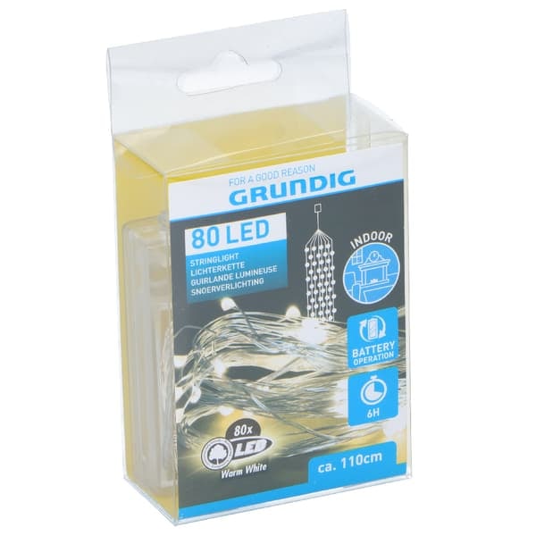 TS-Grundig Batteridrevet LED-belysning med Timer - 1,1m