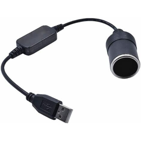 USB A han til 12 V cigarettænderstik konverter