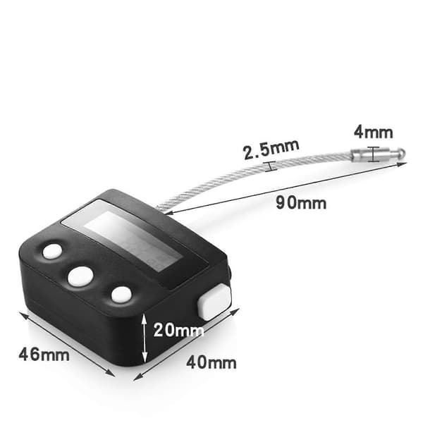 2x Electronic Timer Lock with Time Lock, Countdown Lock with USB Charging, 130kg Pull Force, Waterproof for Outdoor Use, 46x40x20mm, Black