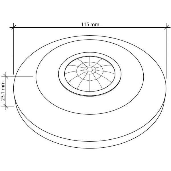 Sisätilojen infrapunaliiketunnistin, pinta-asennus, ohjelmoitava, kantama 6m/360°, LED-yhteensopiva