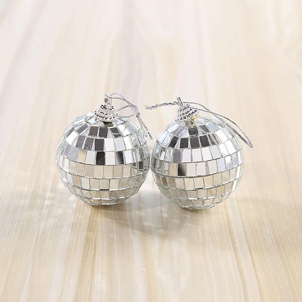 6/12 stk Mini Diskokugle Festdekorationer Sølv Mini Plastpynt Små Diskokugler Sølv Silver 3CM