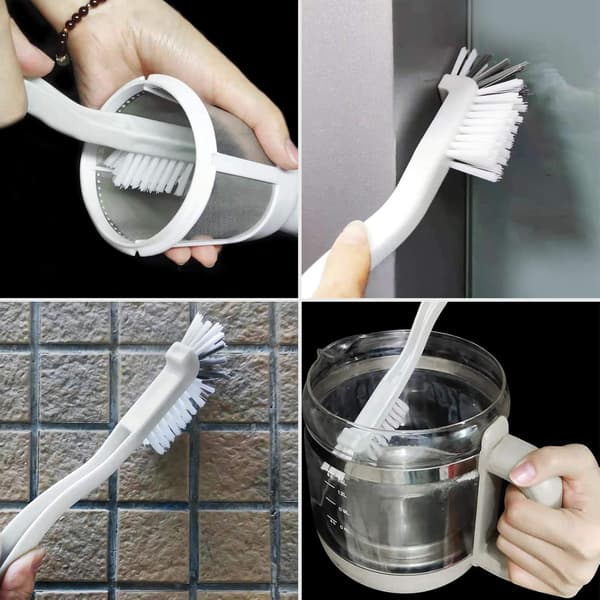 Deep Cleaning Kitchen Scrub Brush, Stiff Bristles, Multi-functional Right-Angle Mini Grout Brush for Tight Spaces, Durable Dish Brush for