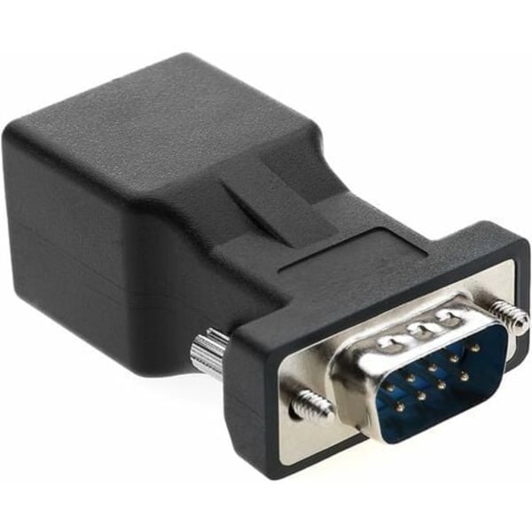 TS-RJ45 - RS232, DB9 9-nastainen sarjaportti uros - naaras RJ45 Cat5e/6 Ethernet/LAN -sovitin (uros pää)