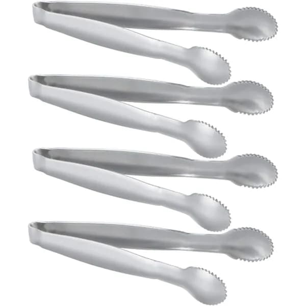 4-Pack Mini Sockertänger i Rostfritt Stål 10 cm Förtjockad Mattång{HH}